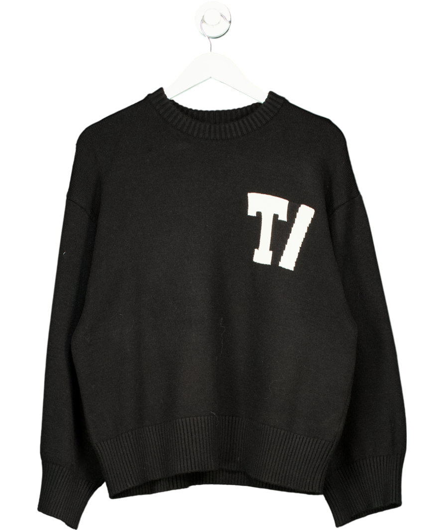 t/ala T Logo Knit Sweater - Black And Milk UK S