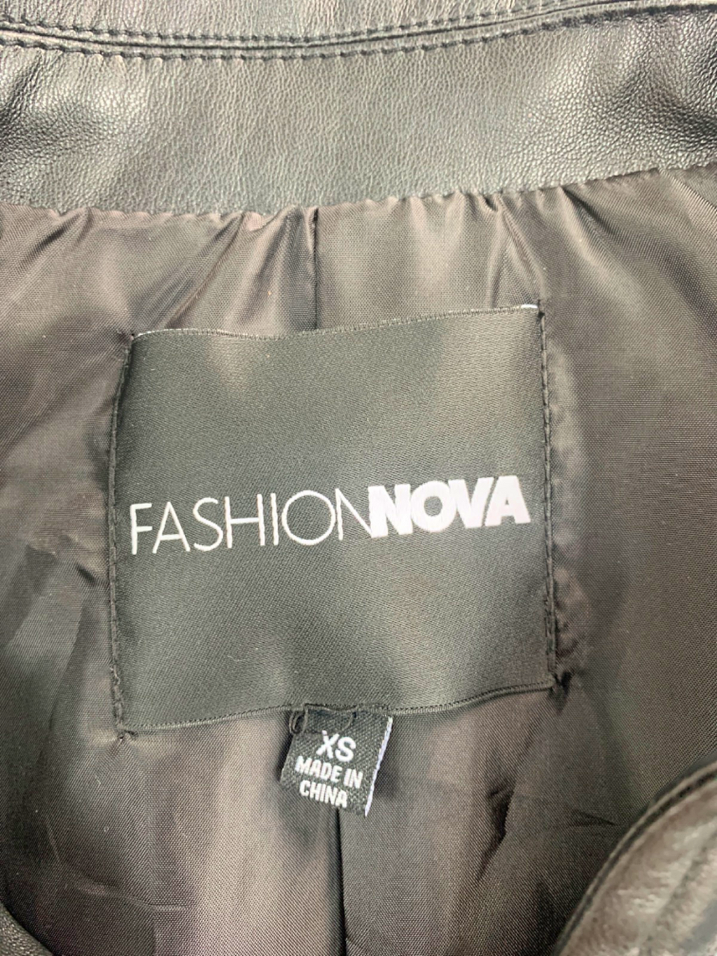 Fashion Nova Black Faux Leather Jacket XS