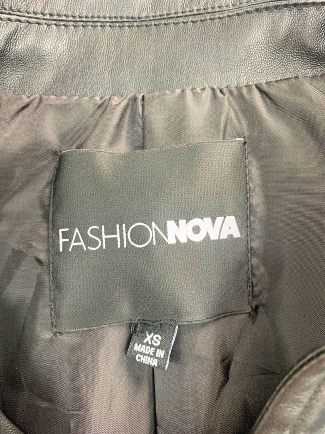 Fashion Nova Black Faux Leather Jacket XS