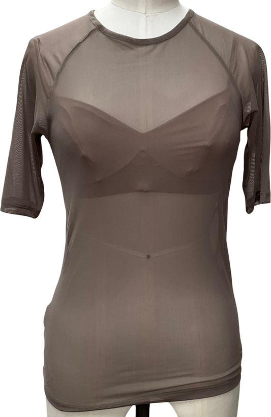 MANGO Brown Semi-transparent Bra Top UK S