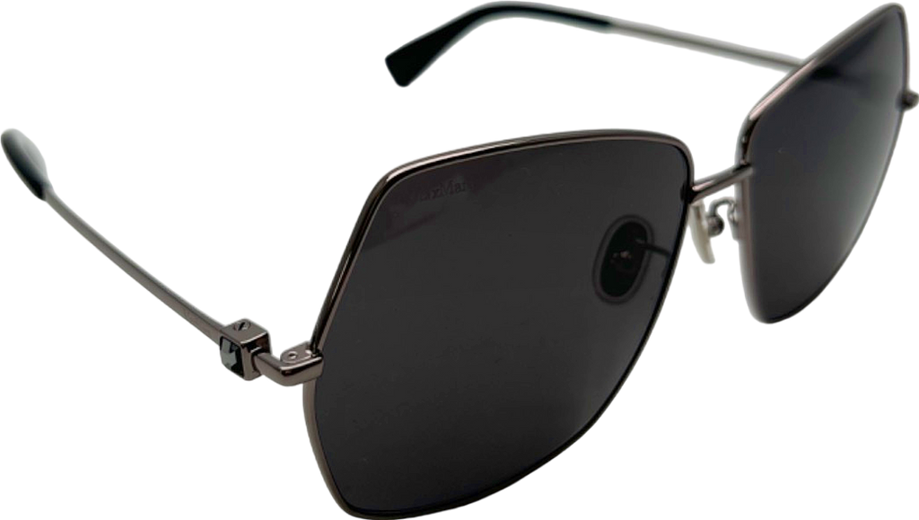 MaxMara Black Square Metal Frame Sunglasses