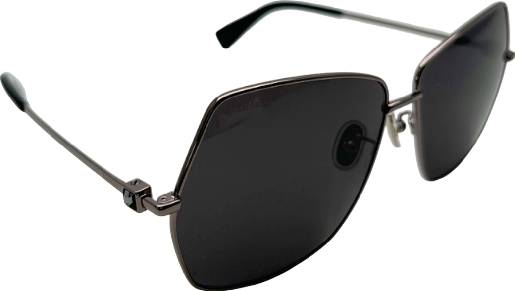 MaxMara Black Square Metal Frame Sunglasses