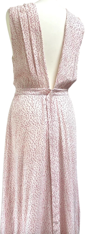 & Other Stories White / Red/ Pink Print Cross Front Midi Dress UK 12