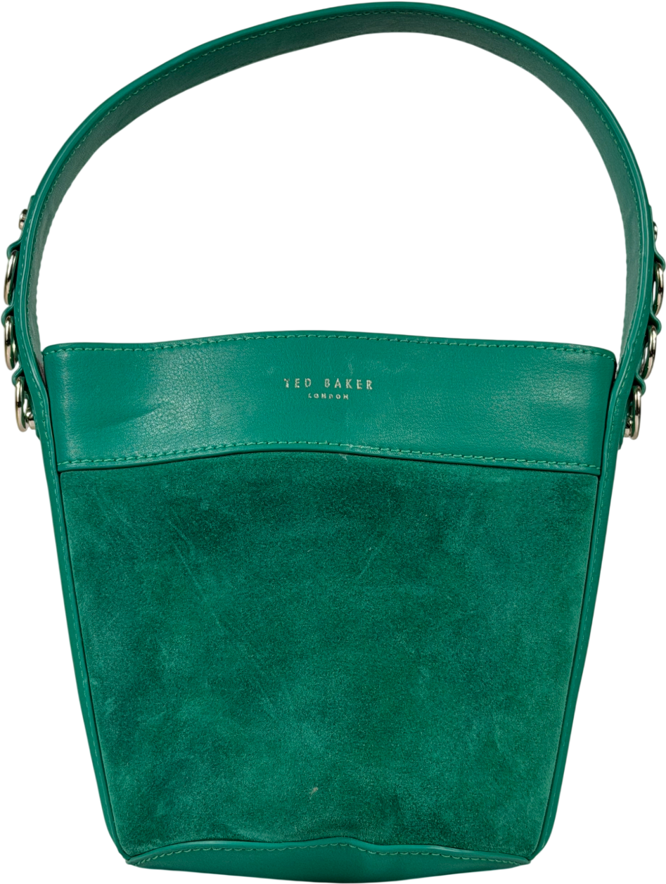 Ted Baker Green Sleek Equestrian Hobo Mini Bucket Bag One Size