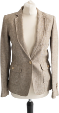 MASSIMO DUTTI Beige Biege Textured Blazer UK 8