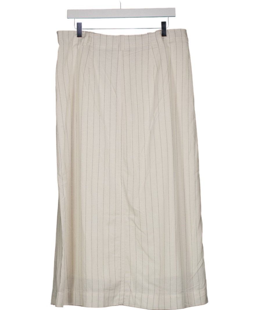 H&M White Linen-blend Skirt UK 18