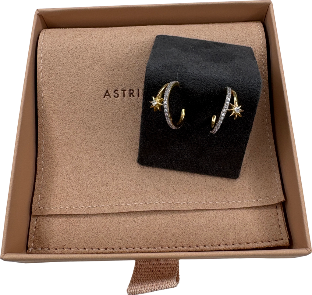 Astrid & Miyu Cosmic Illusion Crystal Hoops In 18k Gold
