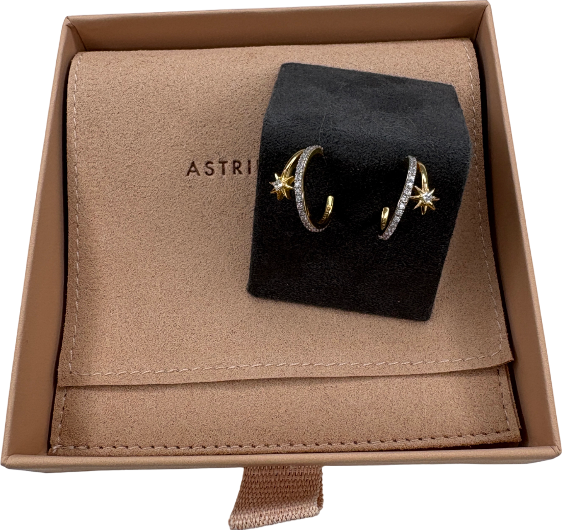 Astrid & Miyu Cosmic Illusion Crystal Hoops In 18k Gold