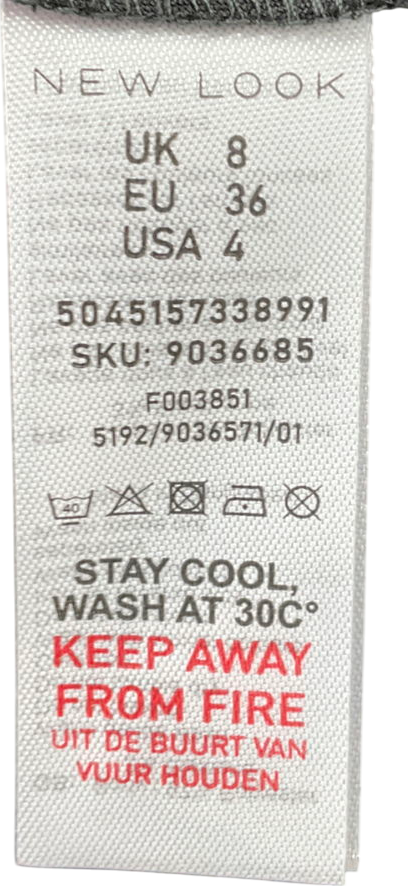 New Look Black Satin Midi Skirt UK 8