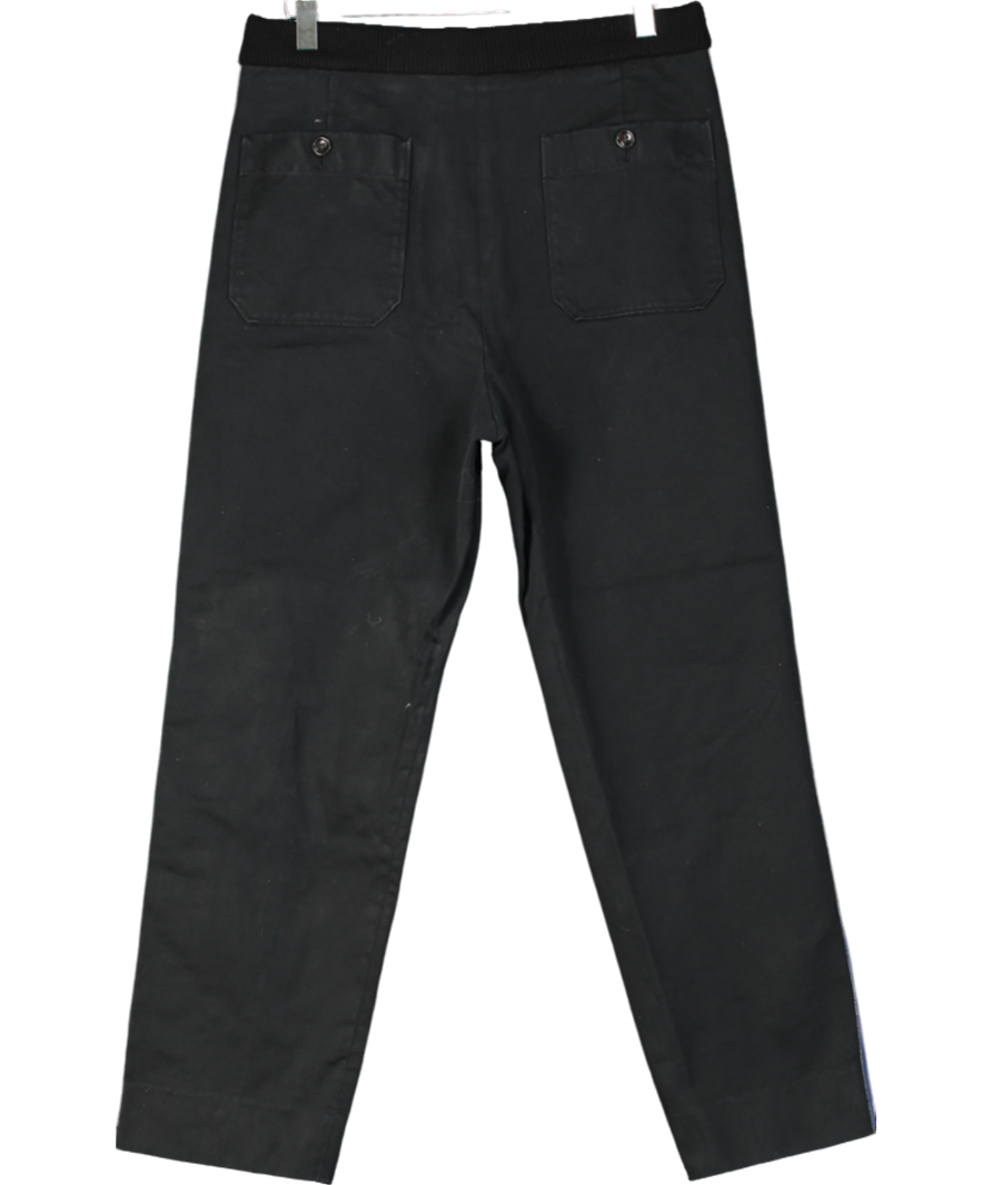 GUCCI Black 100% Cotton Side Tape Trousers UK 14