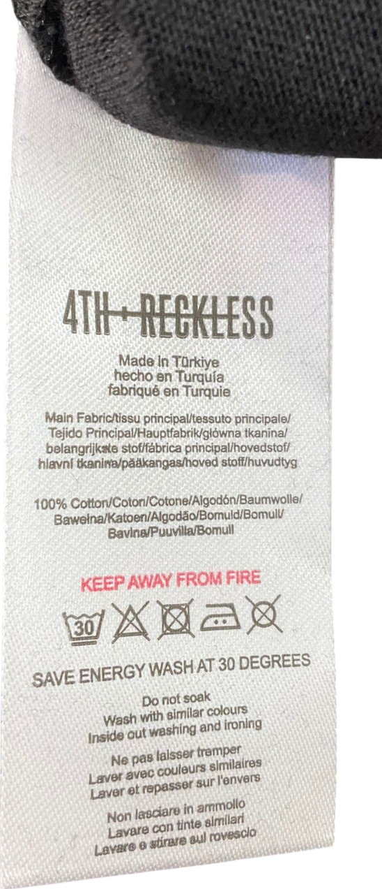 4th & Reckless Black Alice T-shirt UK S