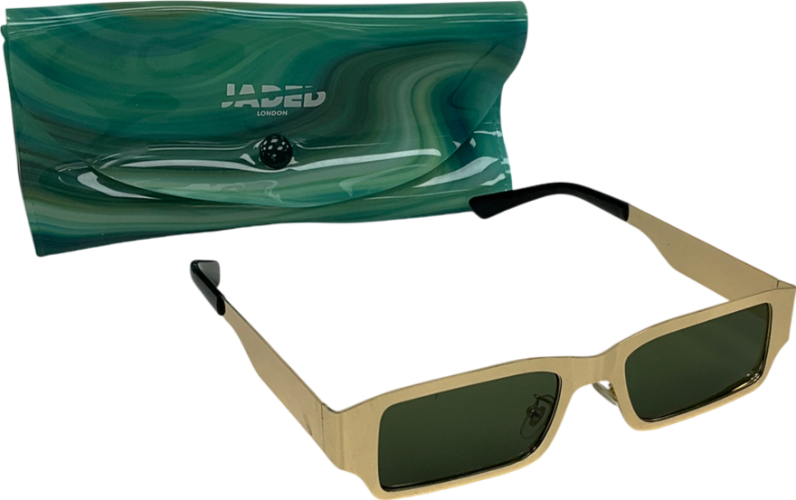 Jaded London Rectangular Glasses With Metallic Frame In Original Case One Size