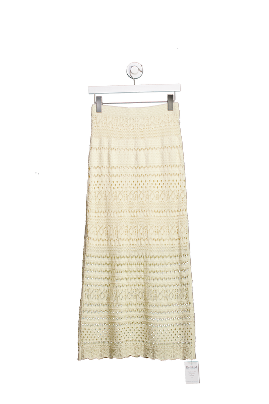 Jonathan SImkhai Beige Crochet Maxi Skirt UK S