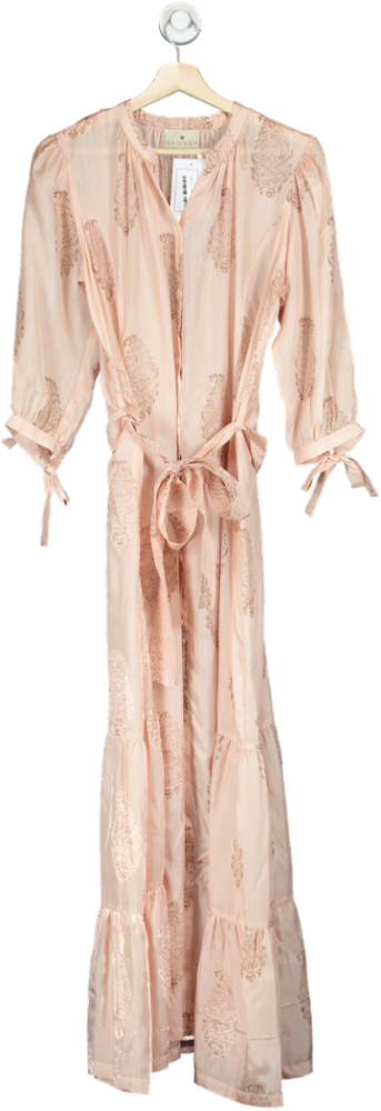 Hannah Artwear Pink Patterned Silk Dress OneSize