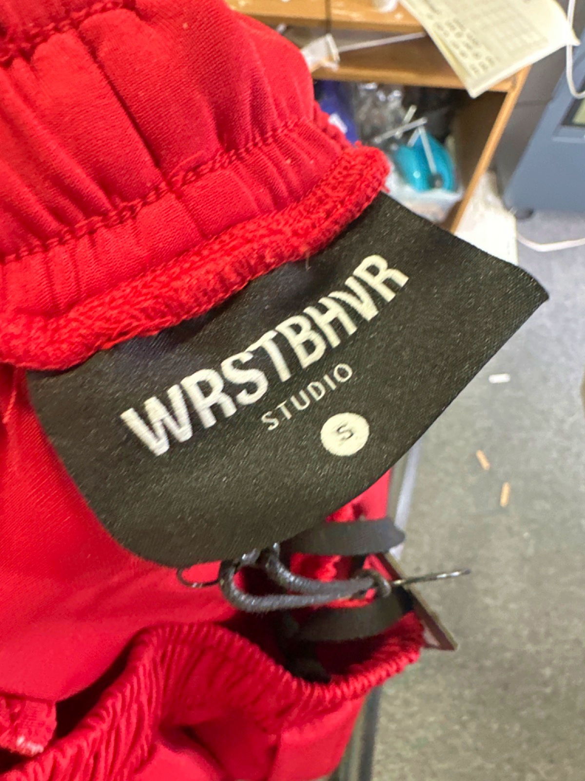 WRSTBHVR Studio Red Track Pants UK S