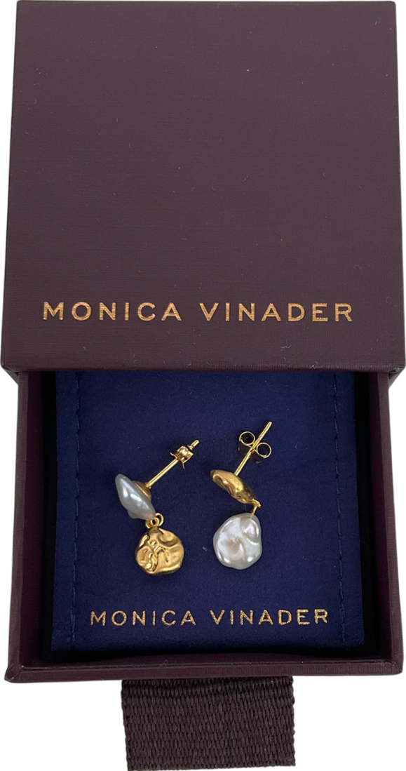 Monica Vinader Metallic Amy Powney Keshi Pearl Drop Earrings One Size