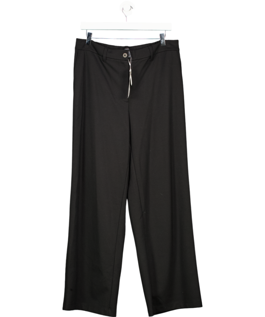 Eileen Fisher Black Washable Flex Ponte Wide Trouser Trousers UK M