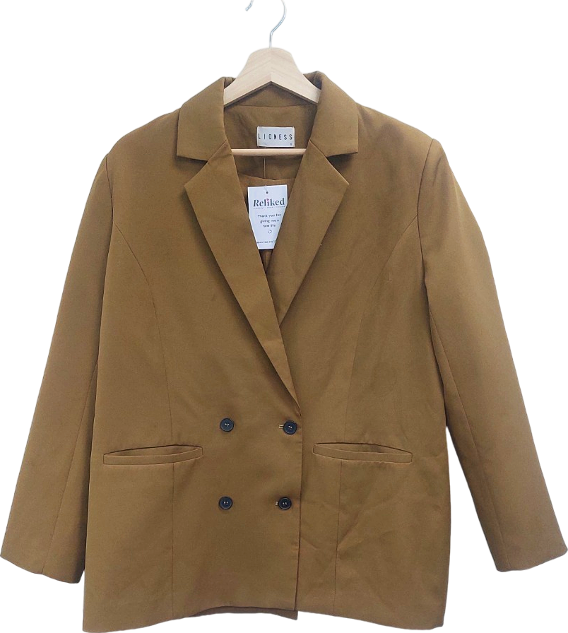 Lioness Brown Double Breasted Blazer UK S