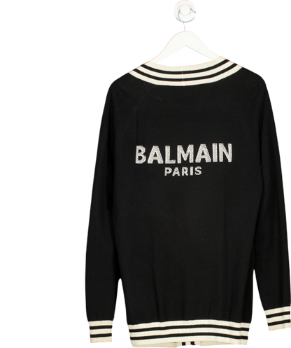 Balmain Black Wool And Cashmere Cardigan UK XS