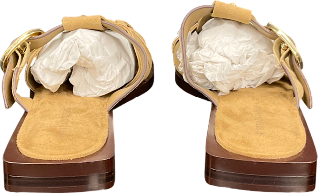 Stradivarius Cream Leather Cage Sandals UK 6 EU 39 👠