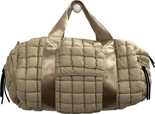 Free People Beige Quilted Duffle Bag With Small Pouch