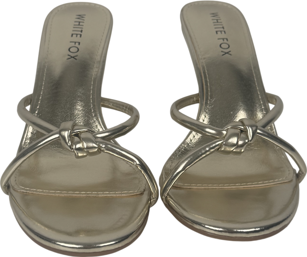 White Fox Metallic Mary Mules Champagne UK 7 EU 40 👠