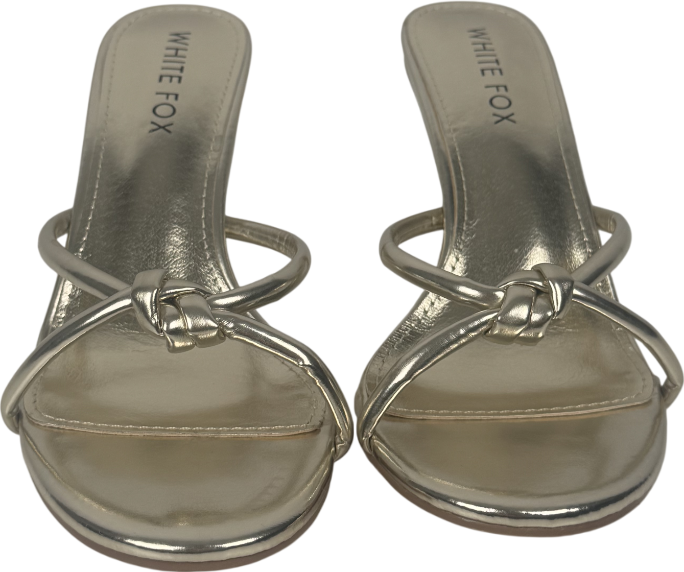 White Fox Metallic Mary Mules Champagne UK 7 EU 40 👠
