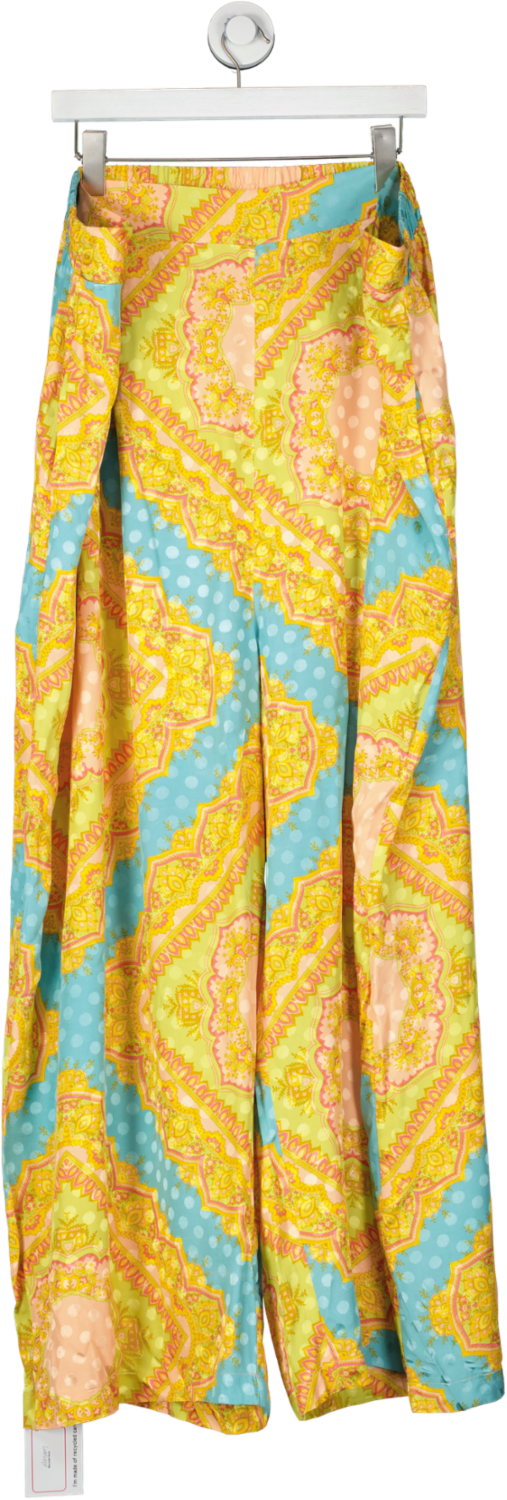 River Island Yellow Plus Ramadan Print Wide Leg Trousers UK 26