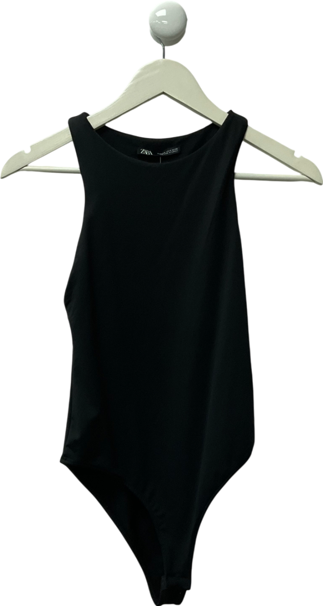 ZARA Black Halter Neck Bodysuit UK S