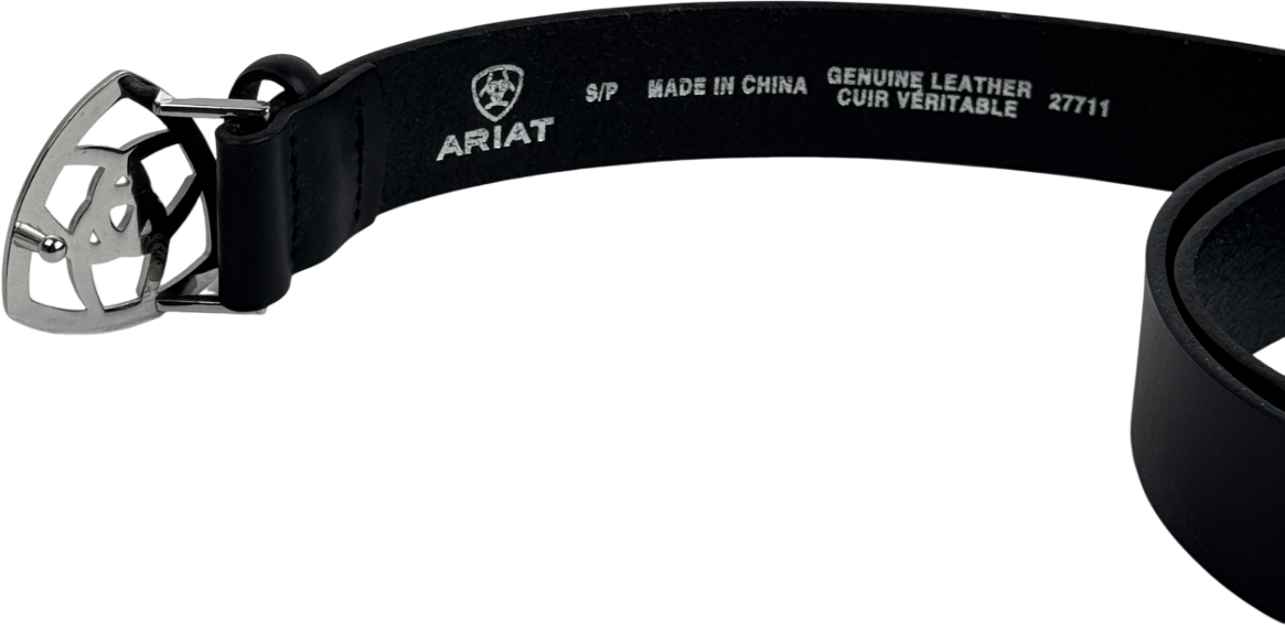 ARIAT Ariat The Shield Black Leather Belt  - Waist 28/29" UK S