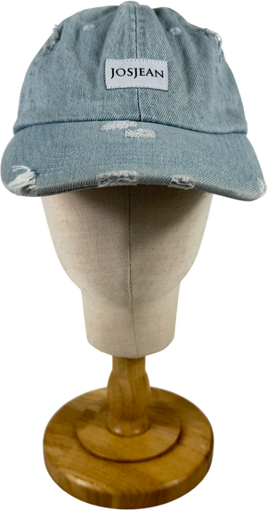 Josjean Blue Denim Distressed Cap One Size