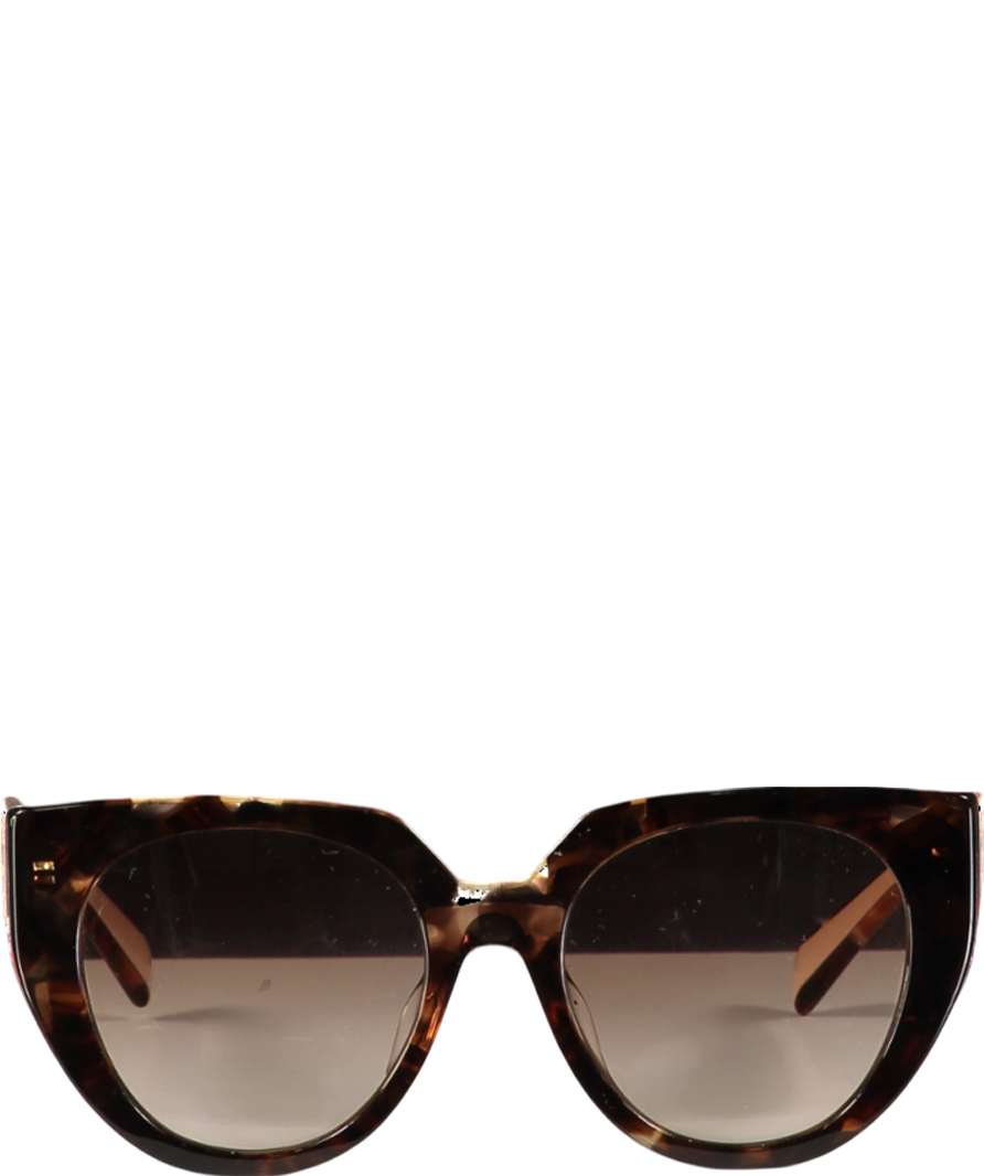 Prada Brown Caramel Tortoise-powder/brown Gradient Spr14w Logo Arm Sunglasses In Case