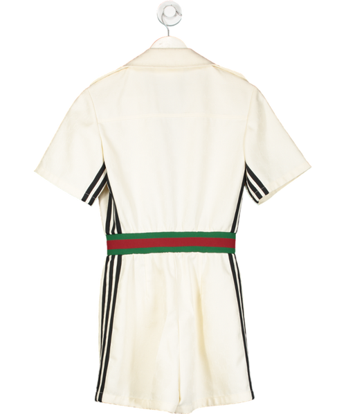 GUCCI X Adidas Short Jacquard logo Playsuit In Ivory UK S