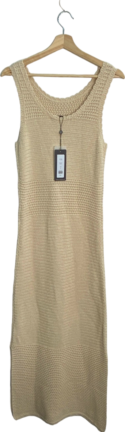 French Connection Ecru Knitted Sleeveless Dress UK M