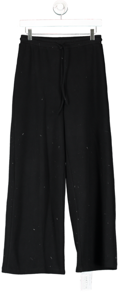 ZARA Black Knitted Wide Leg Trousers UK S