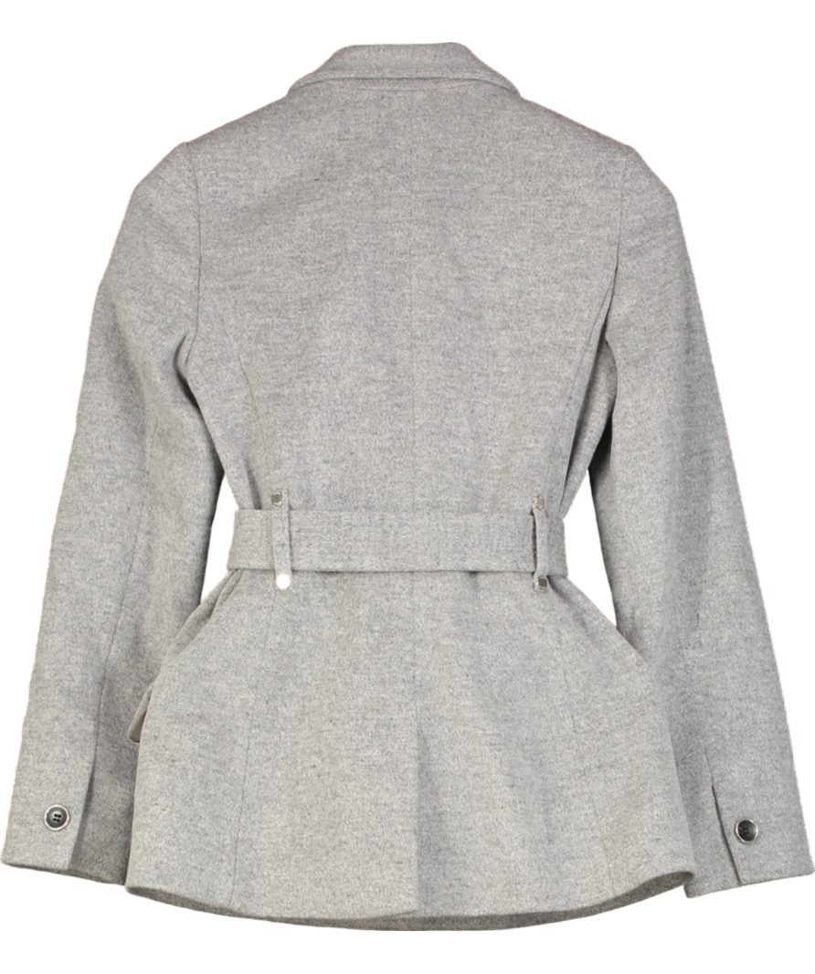 Karen Millen Grey Investment Notch Neck Short Coat UK 6