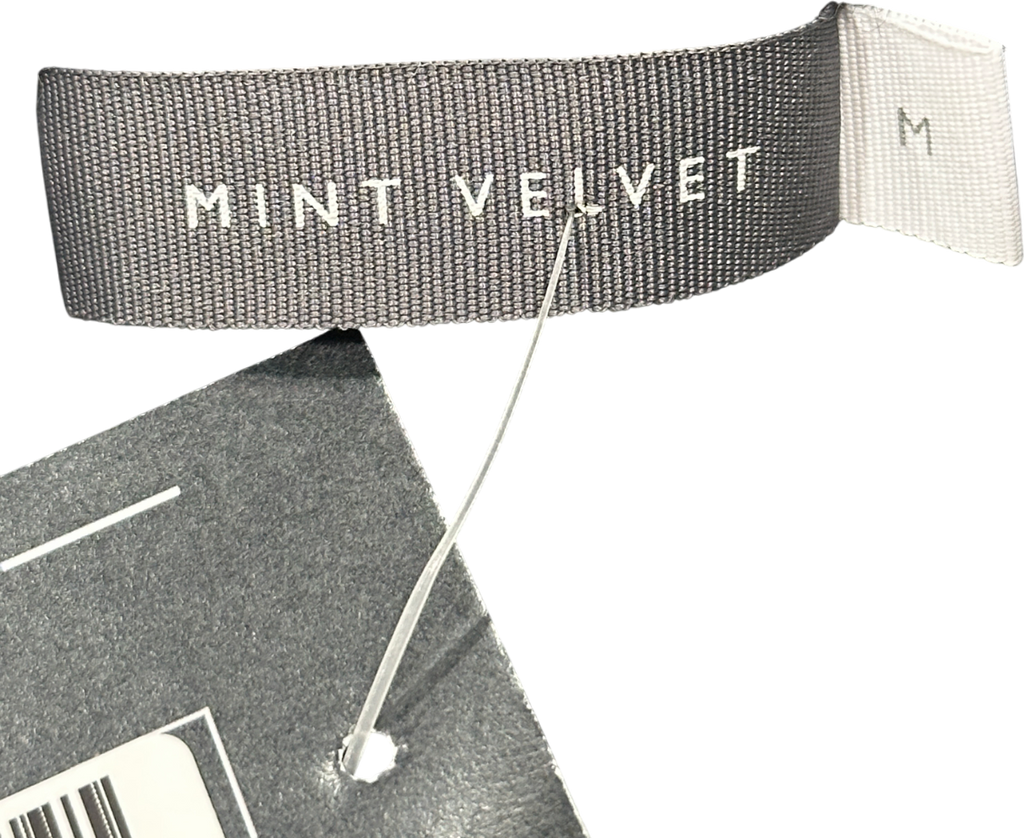 Mint Velvet Grey Chunky Knit Fold-neck Jumper UK M