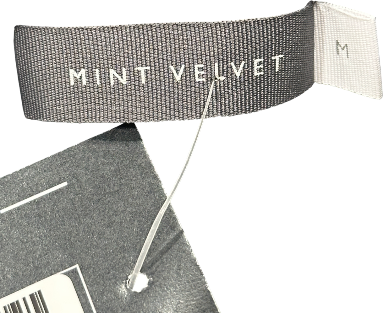 Mint Velvet Grey Chunky Knit Fold-neck Jumper UK M