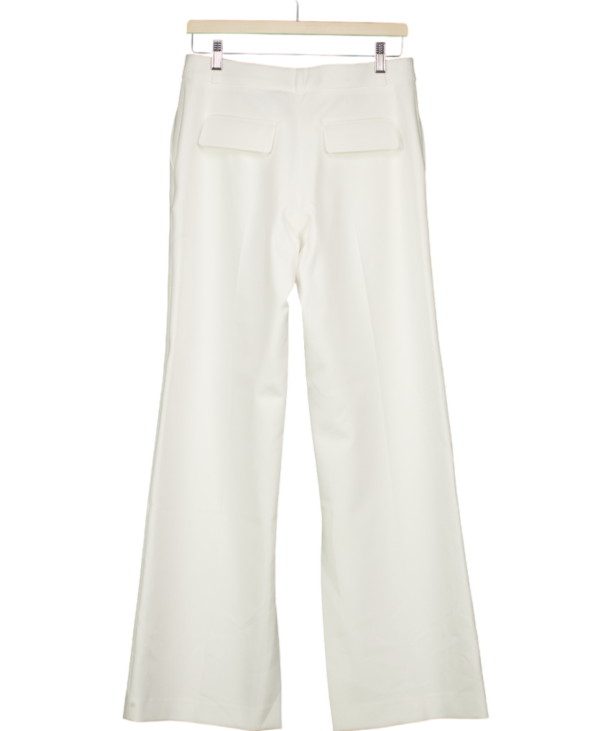 Karen Millen Cream Compact Stretch Essential Tailored Straight Leg Trousers UK 10