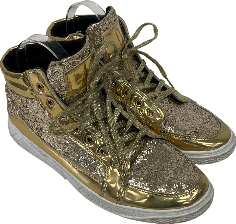 Metallic Glitter High Top Trainers UK 9 EU 42 👠