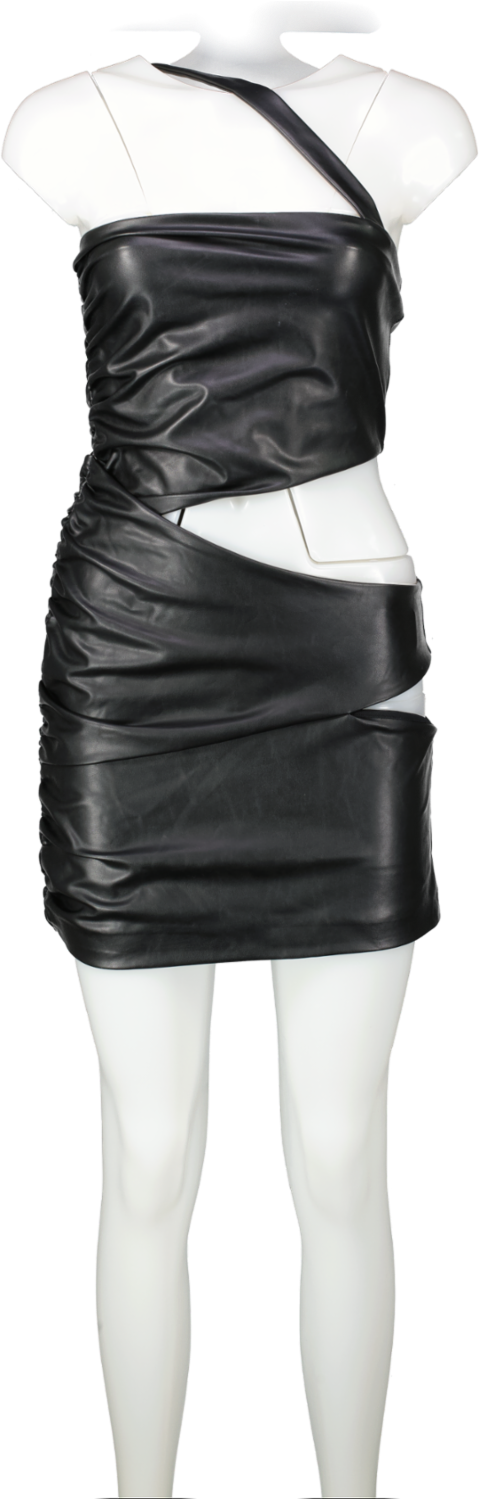 Michael Costello x revolve  Black Faux Leather Mini Dress UK S