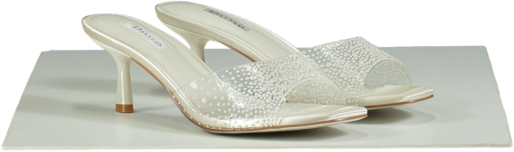 Dune Ivory Sea Pearl Bridal Mule Heels EU 38 UK 5