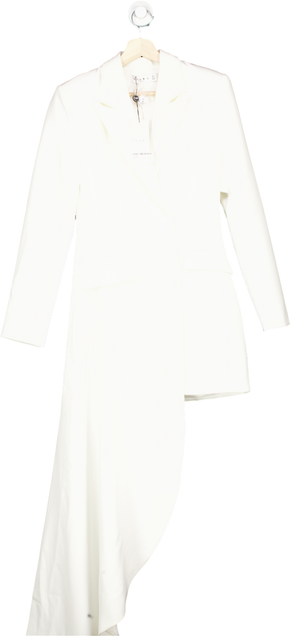 Club L London White Tailored Blazer Mini Dress with Asymmetric Hem UK 6