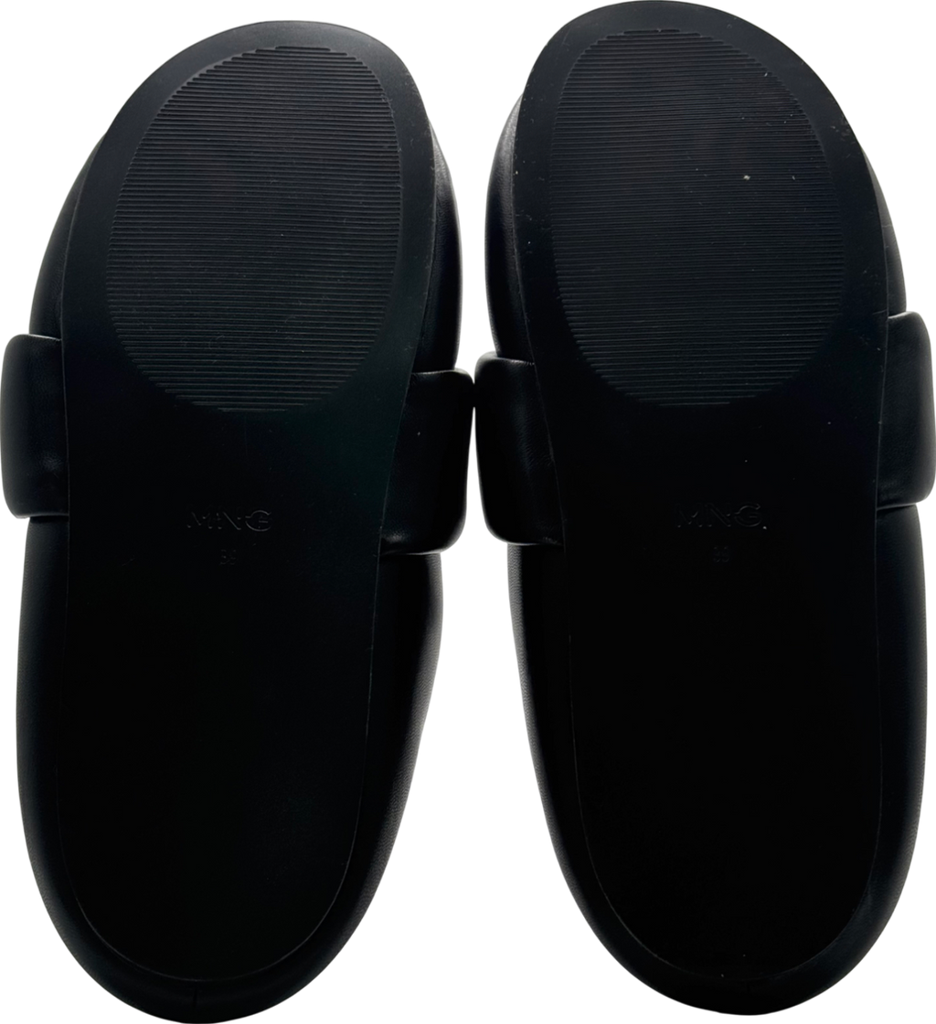 MANGO Black Leather Clogs With Buckle UK 6 EU 39 👠