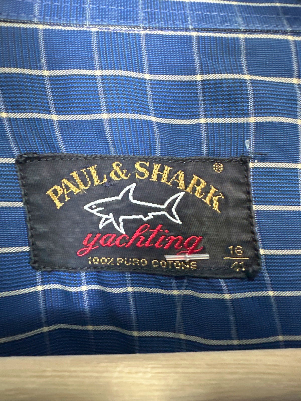 Paul & Shark Blue Checked Shirt UK XL