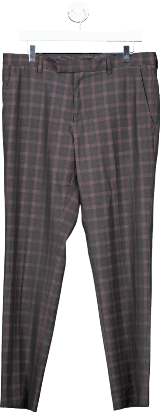 River Island Grey Checked Trousers UK 34R