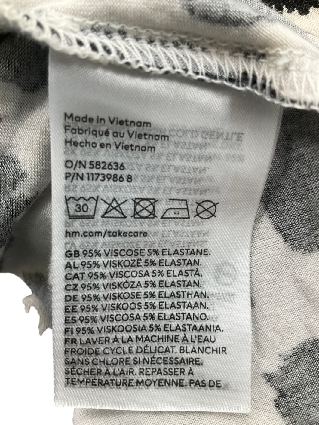 H&M Cream Animal Print Polo Neck Top UK S