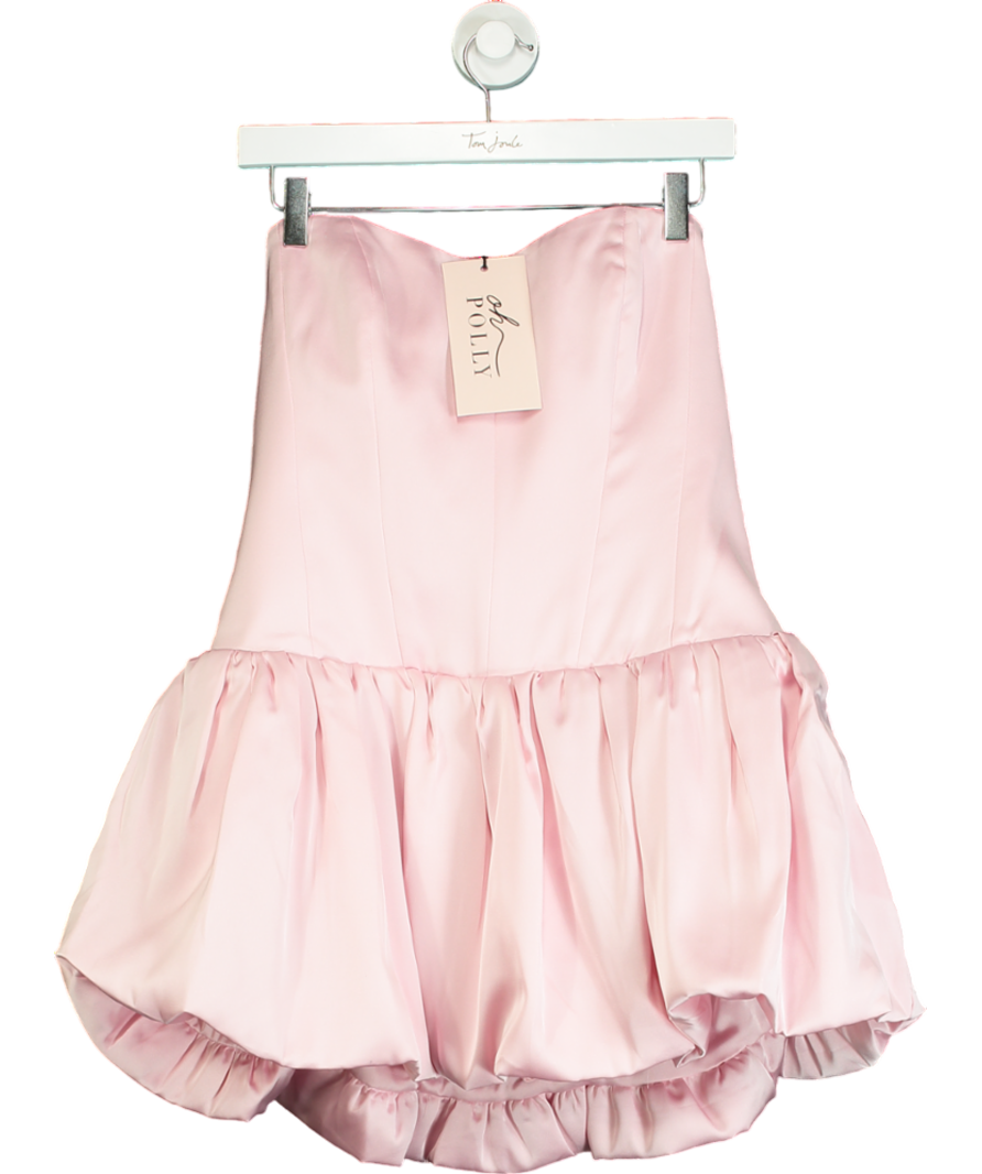 Oh Polly Pink Lace-up Bubble Hem Corset Mini Dress UK 14