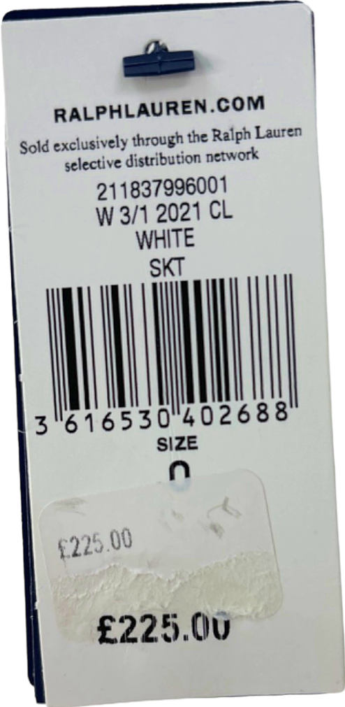 Ralph Lauren White Linen  Button-front midi Skirt UK 8