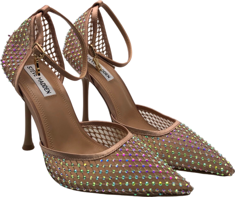 Steve Madden Blush Sparkly Mesh High Heels UK 6.5 EU 39.5 👠
